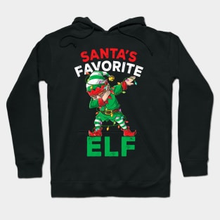 Funny Santa's Favorite Elf Squad Christmas Pajama Matching Hoodie